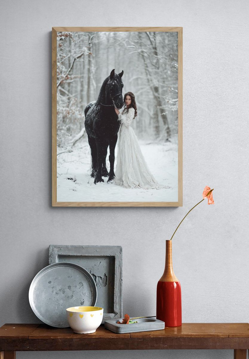 Winter Horse Portrait Print. — room view 3