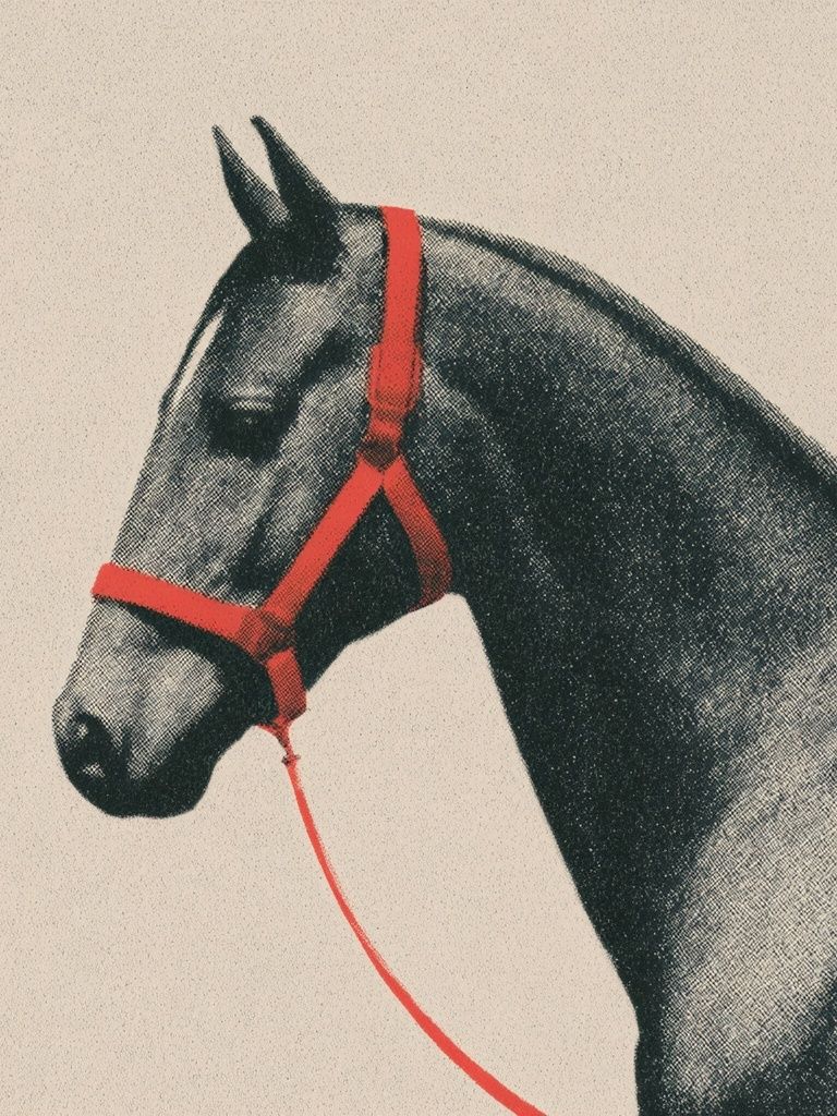 Horse Portrait Vintage Print. poster — animals art