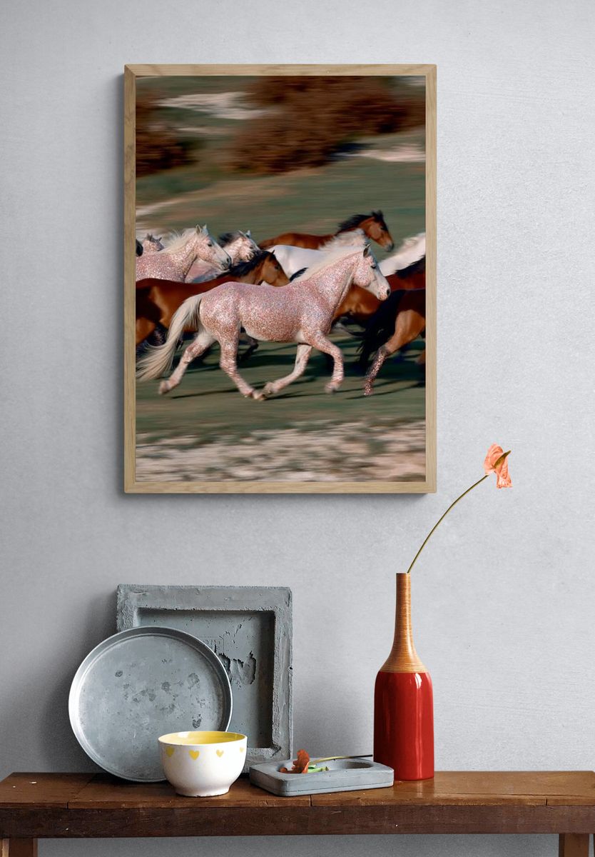 Running Horses Photography Poster. — room view 3