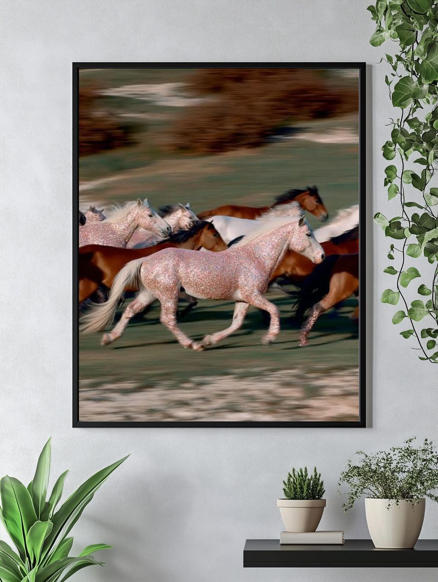 Running Horses Photography Poster. — room view 4
