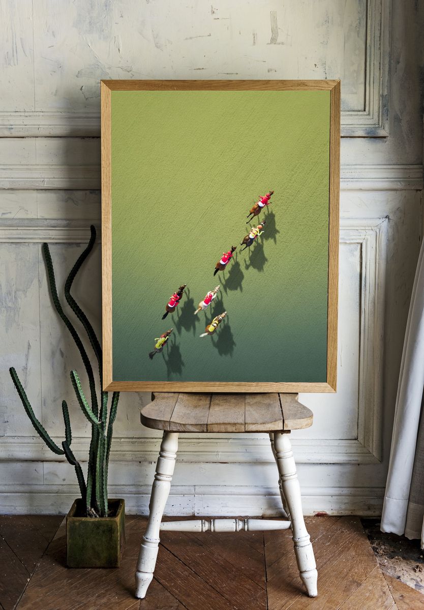 Horse Racing Aerial Photography Poster. — room view 1