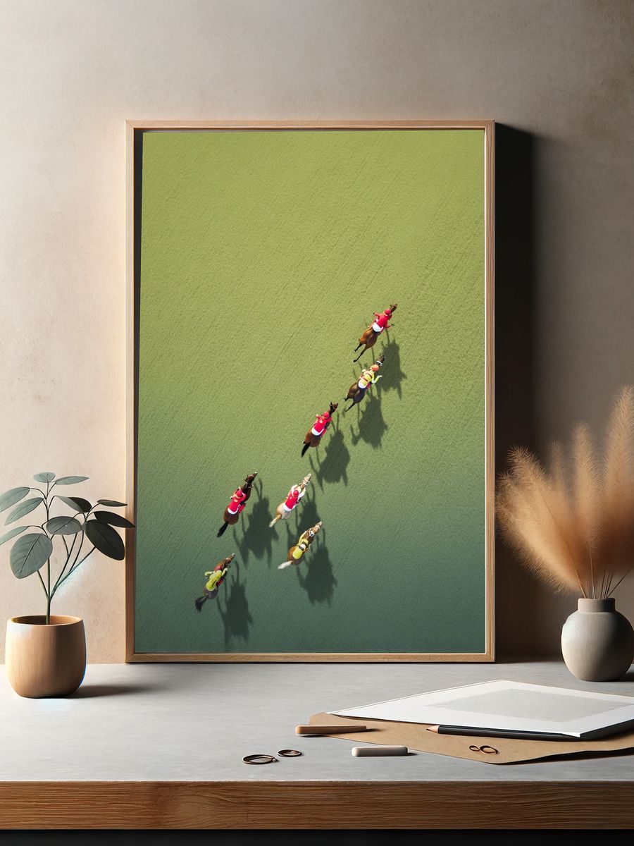 Horse Racing Aerial Photography Poster. — room view 2