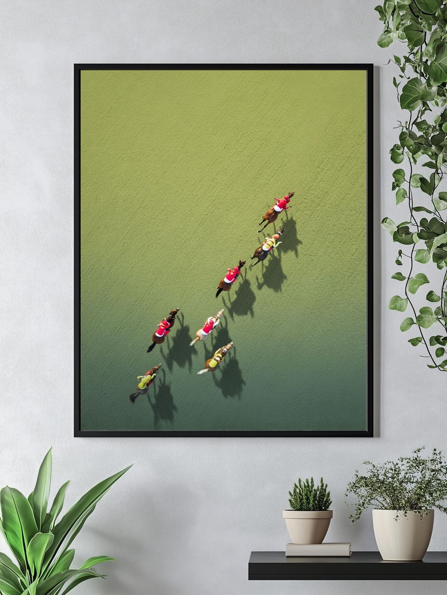 Horse Racing Aerial Photography Poster. — room view 4