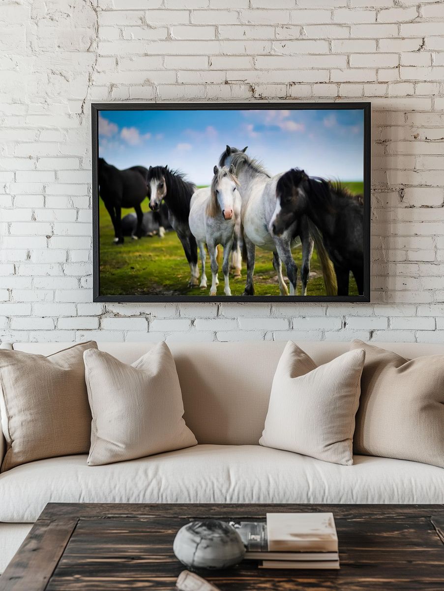 Horses in a Pastoral Scene Poster. — room view 1