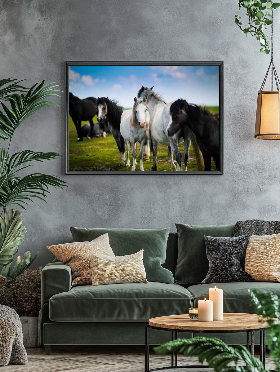 Horses in a Pastoral Scene Poster. — room view 4