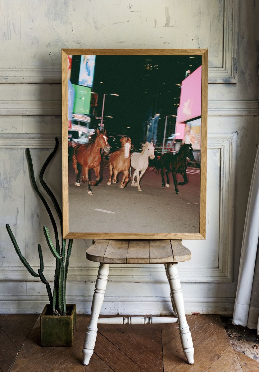 Midnight Horses Street Photography Poster. room preview