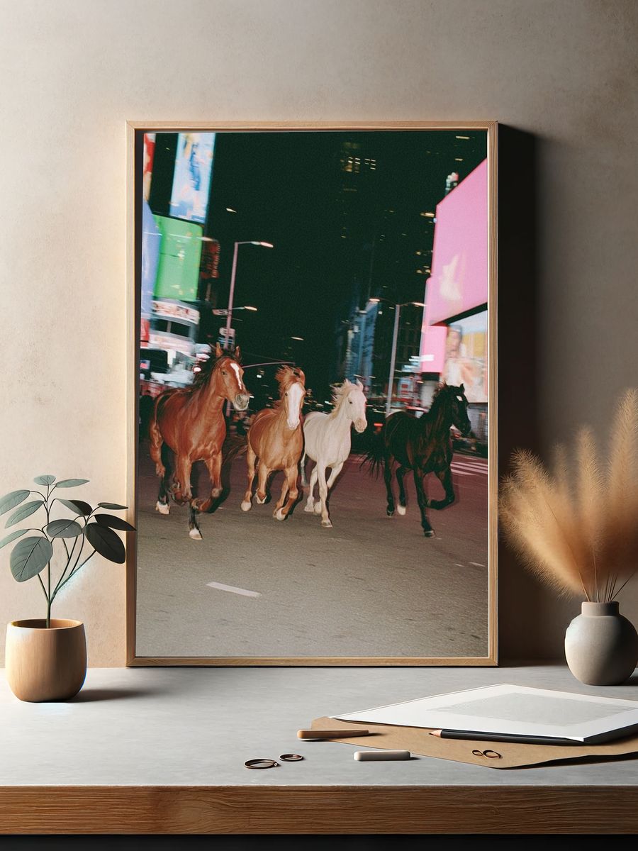 Midnight Horses Street Photography Poster. — room view 2