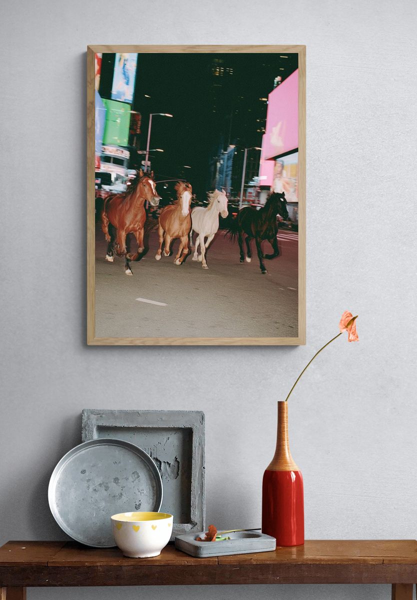 Midnight Horses Street Photography Poster. — room view 3