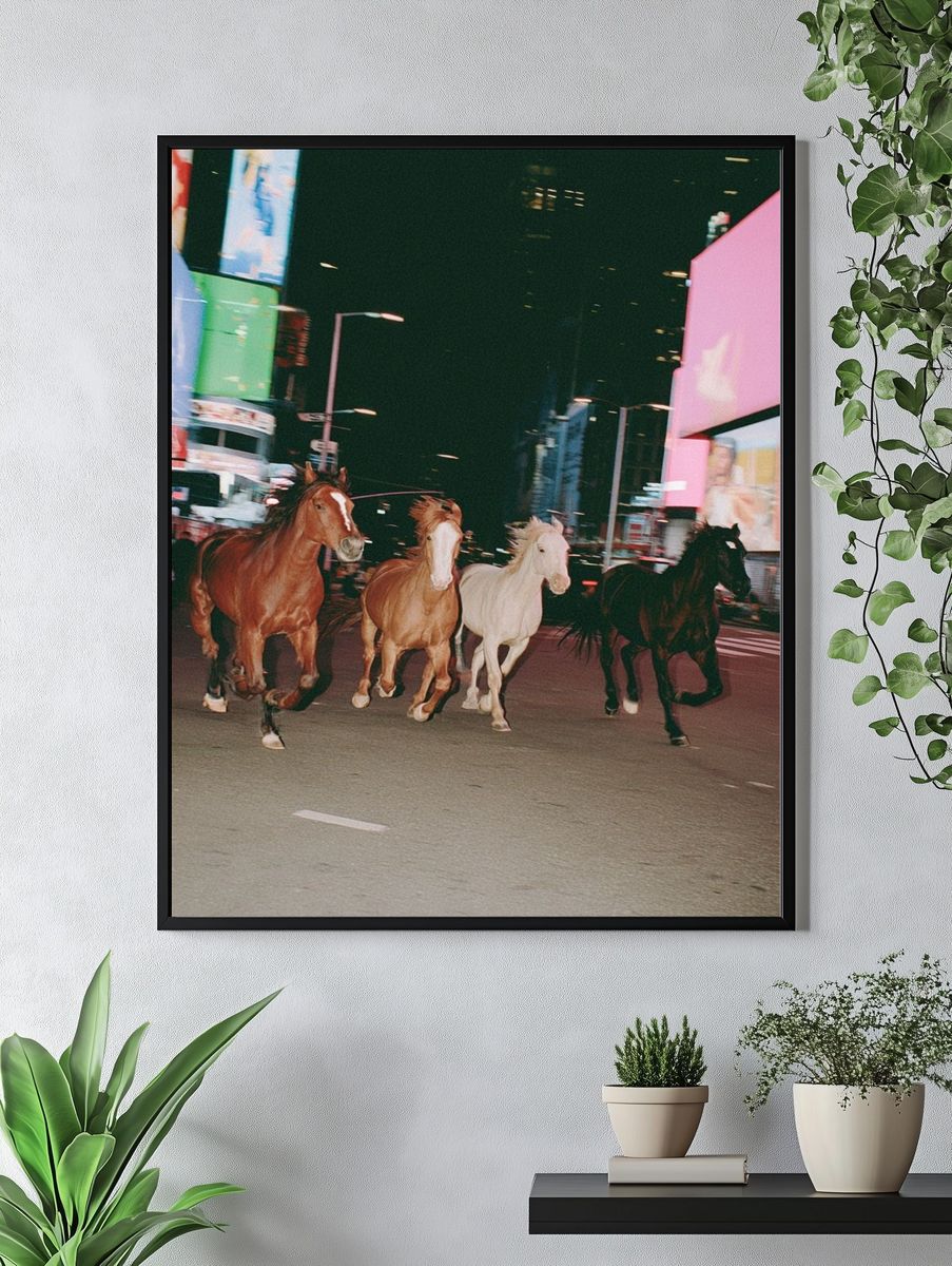 Midnight Horses Street Photography Poster. — room view 4