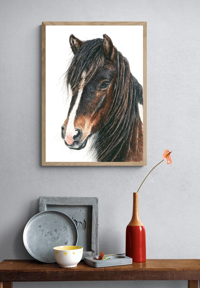 Majestic Horse Portrait — Animal Print. — room view 3