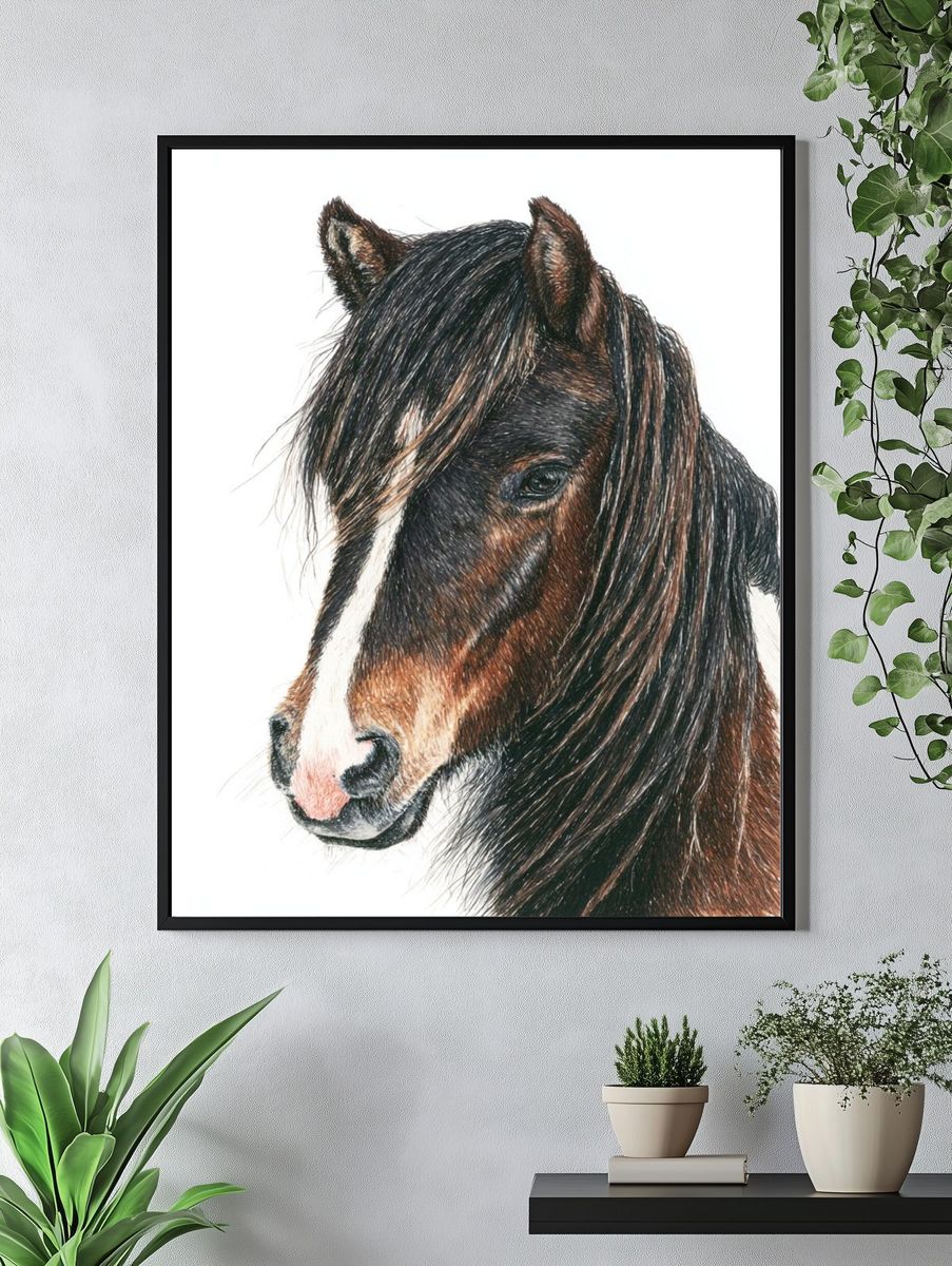 Majestic Horse Portrait — Animal Print. — room view 4