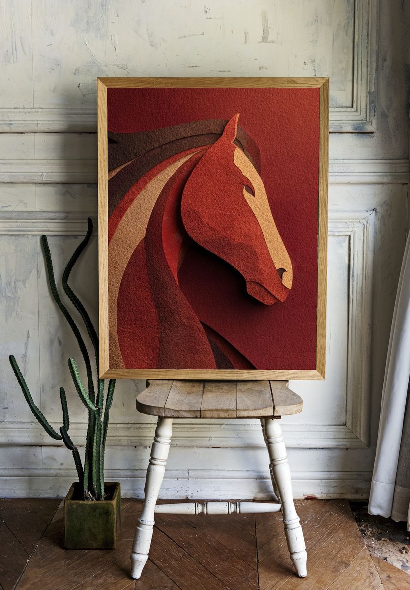 Majestic Horse — Abstract Print. — room view 1