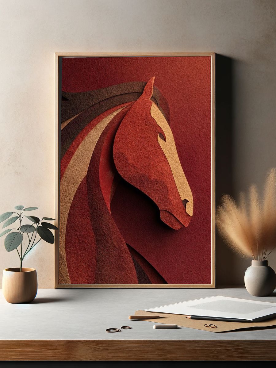 Majestic Horse — Abstract Print. — room view 2