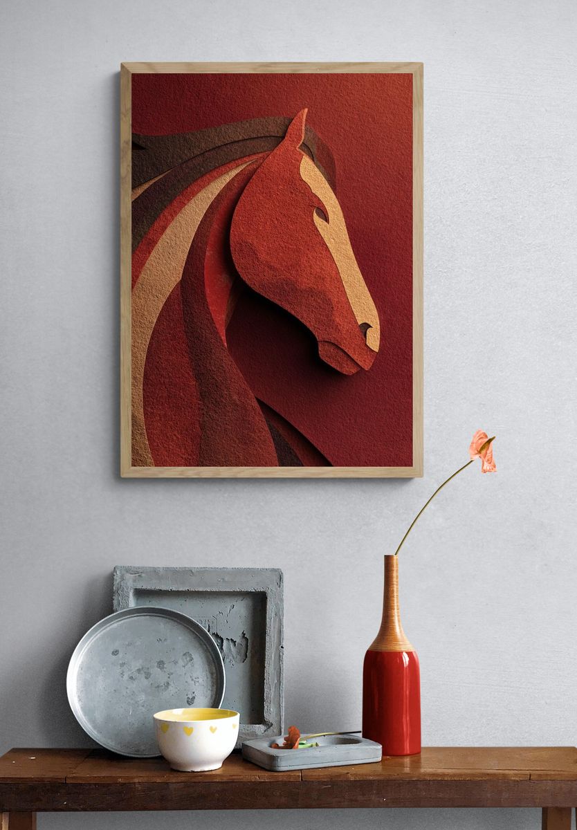 Majestic Horse — Abstract Print. — room view 3