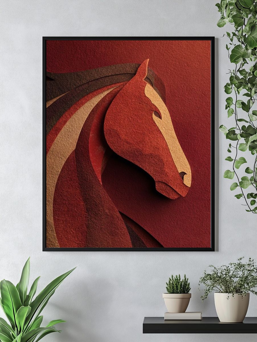 Majestic Horse — Abstract Print. — room view 4