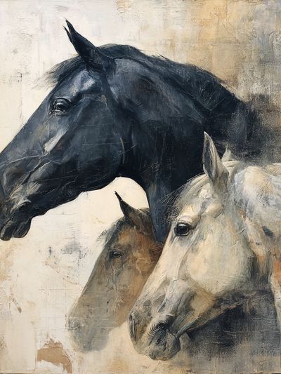 Horse Trio Contemporary Print.