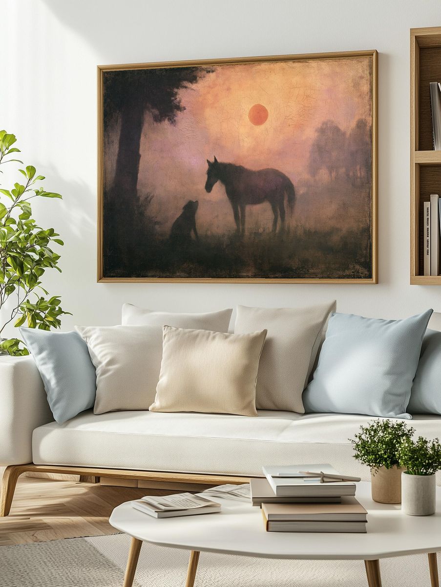 Horse at Sunset Fine-Art Print. — room view 2