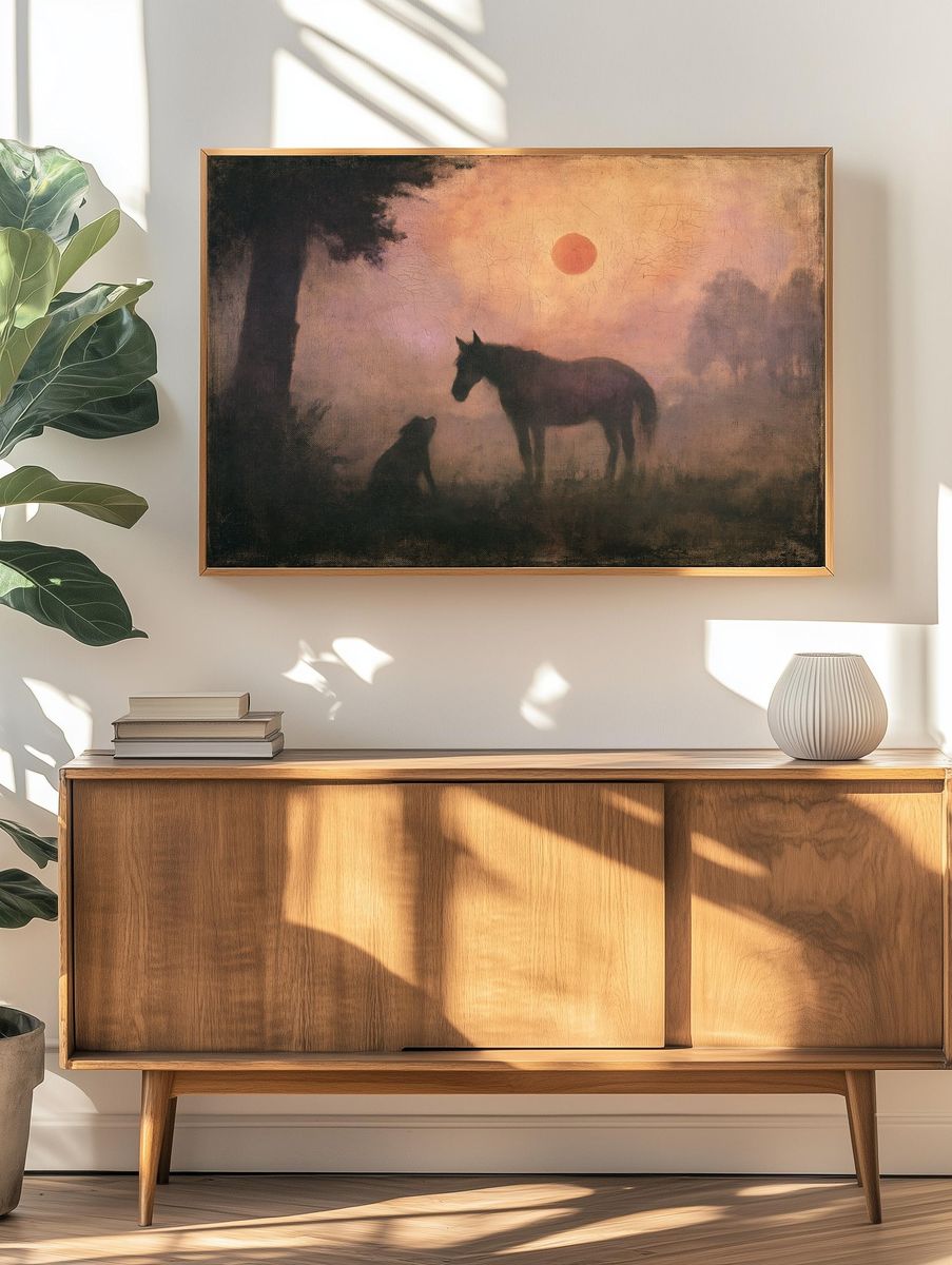 Horse at Sunset Fine-Art Print. — room view 3