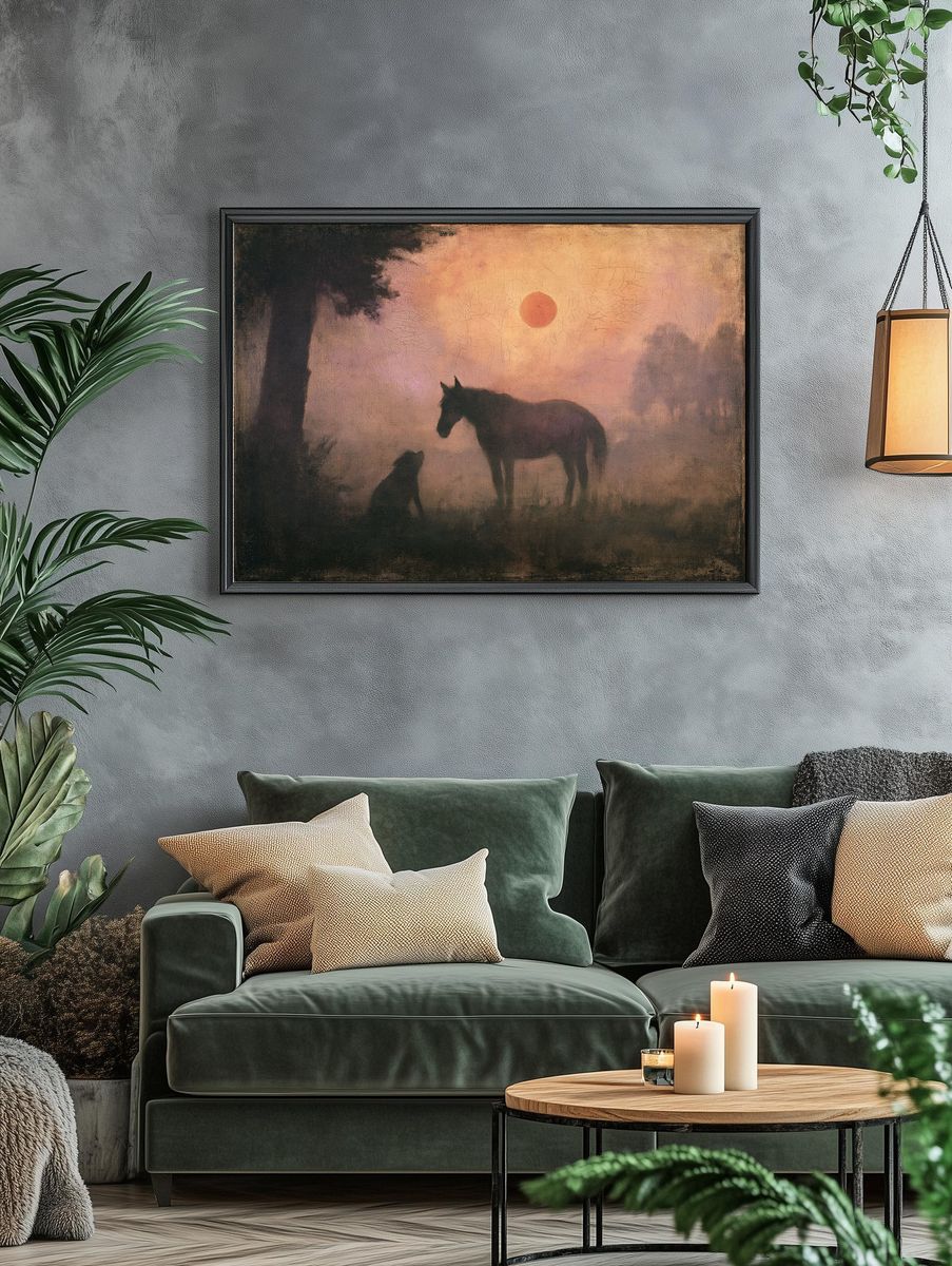 Horse at Sunset Fine-Art Print. — room view 4