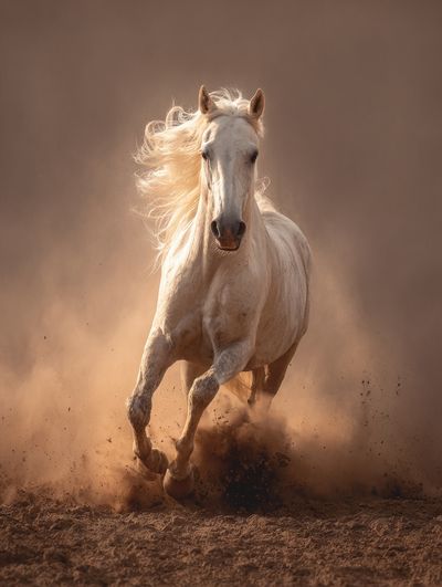 Running White Horse Photography Poster. poster