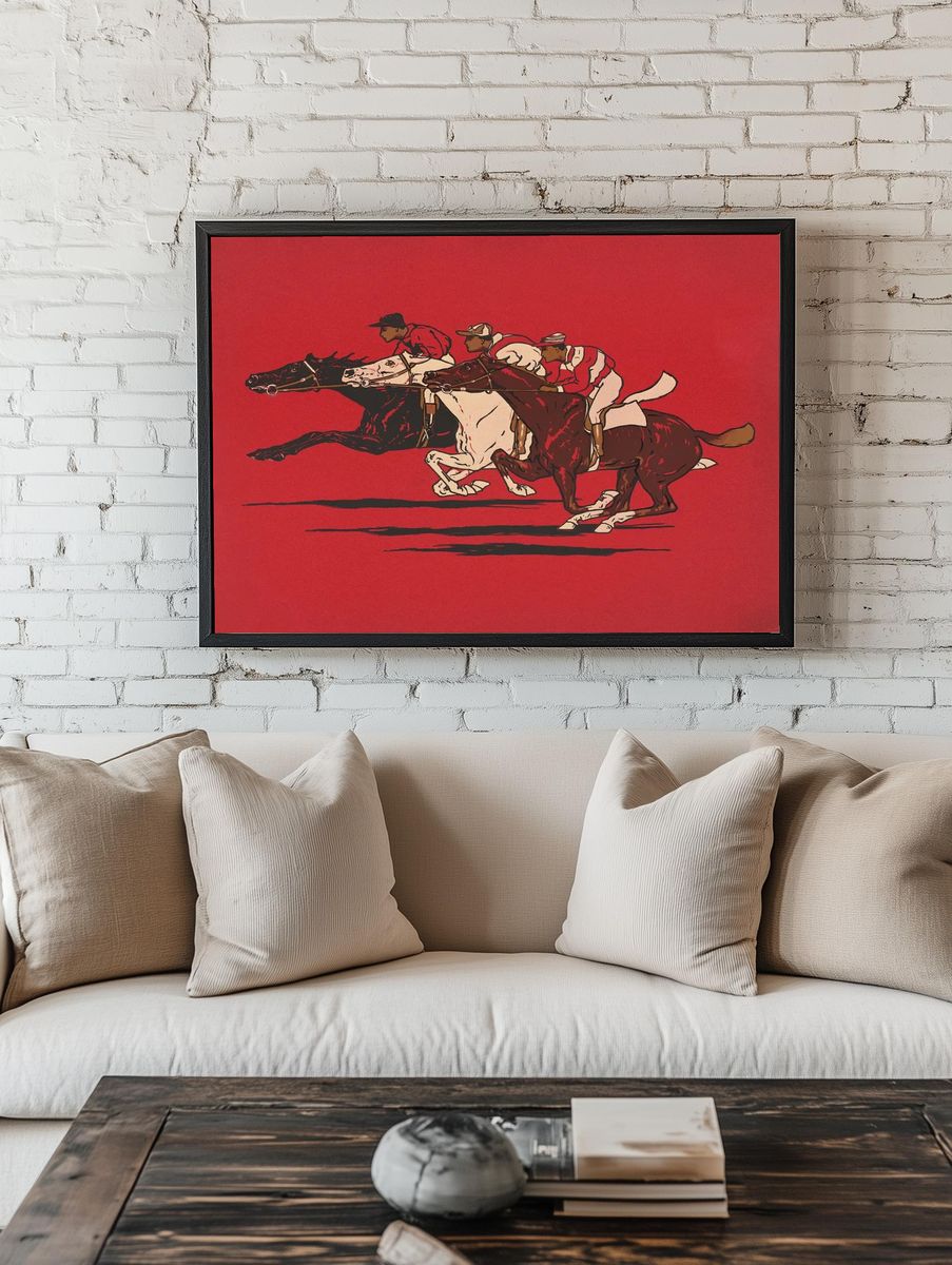 Runners (1900), vintage horse racing. — room view 1