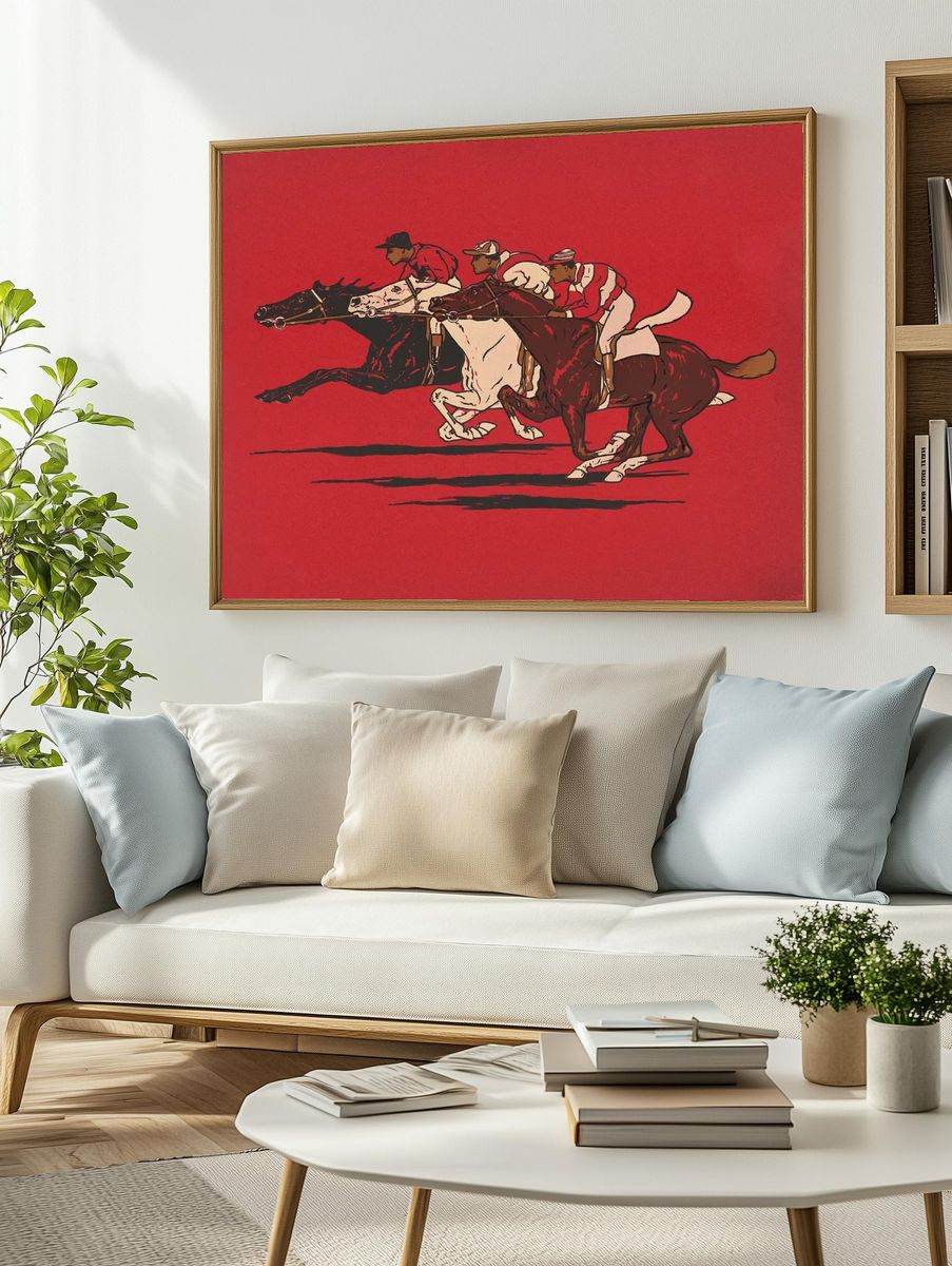Runners (1900), vintage horse racing. — room view 2
