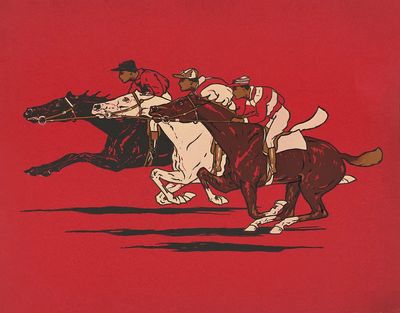 Runners (1900), vintage horse racing.