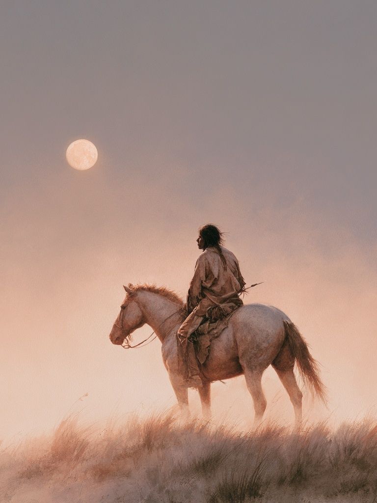 Horse Rider at Dawn Photography Poster. poster detail