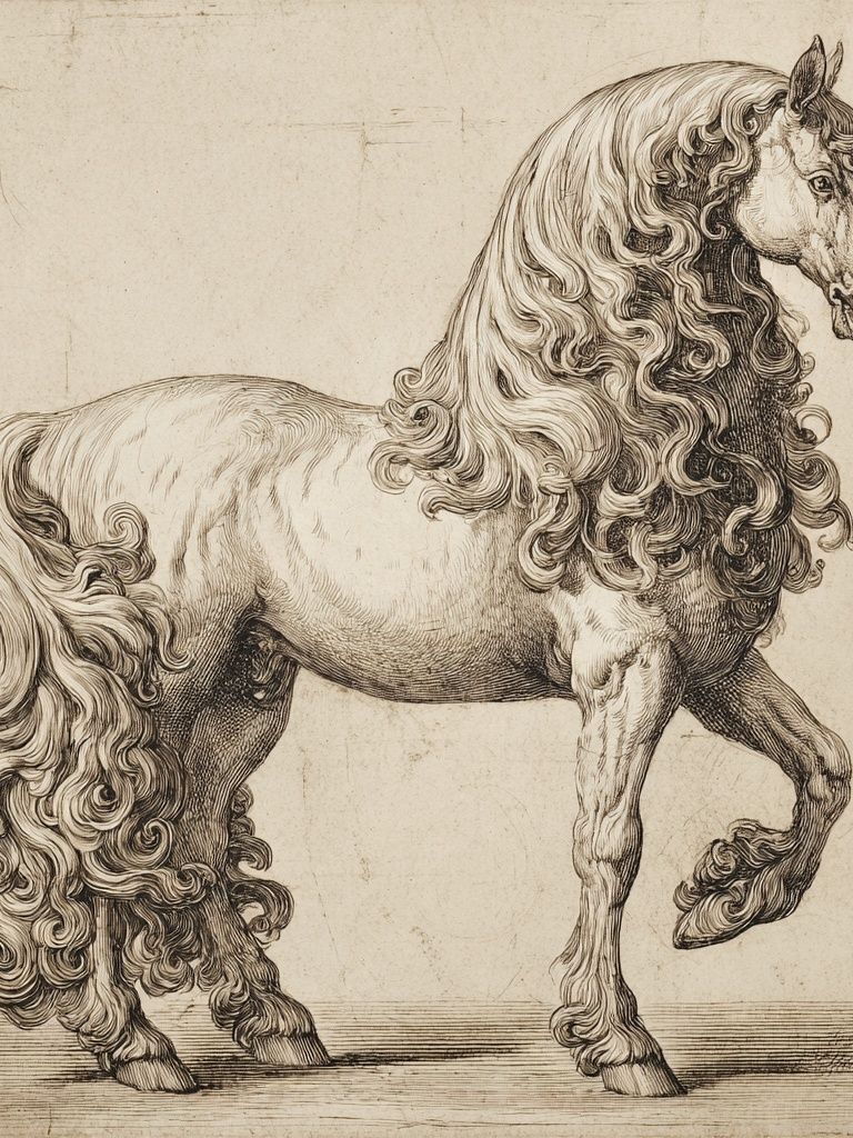 Elegant Horse Illustration Poster. poster — illustration art