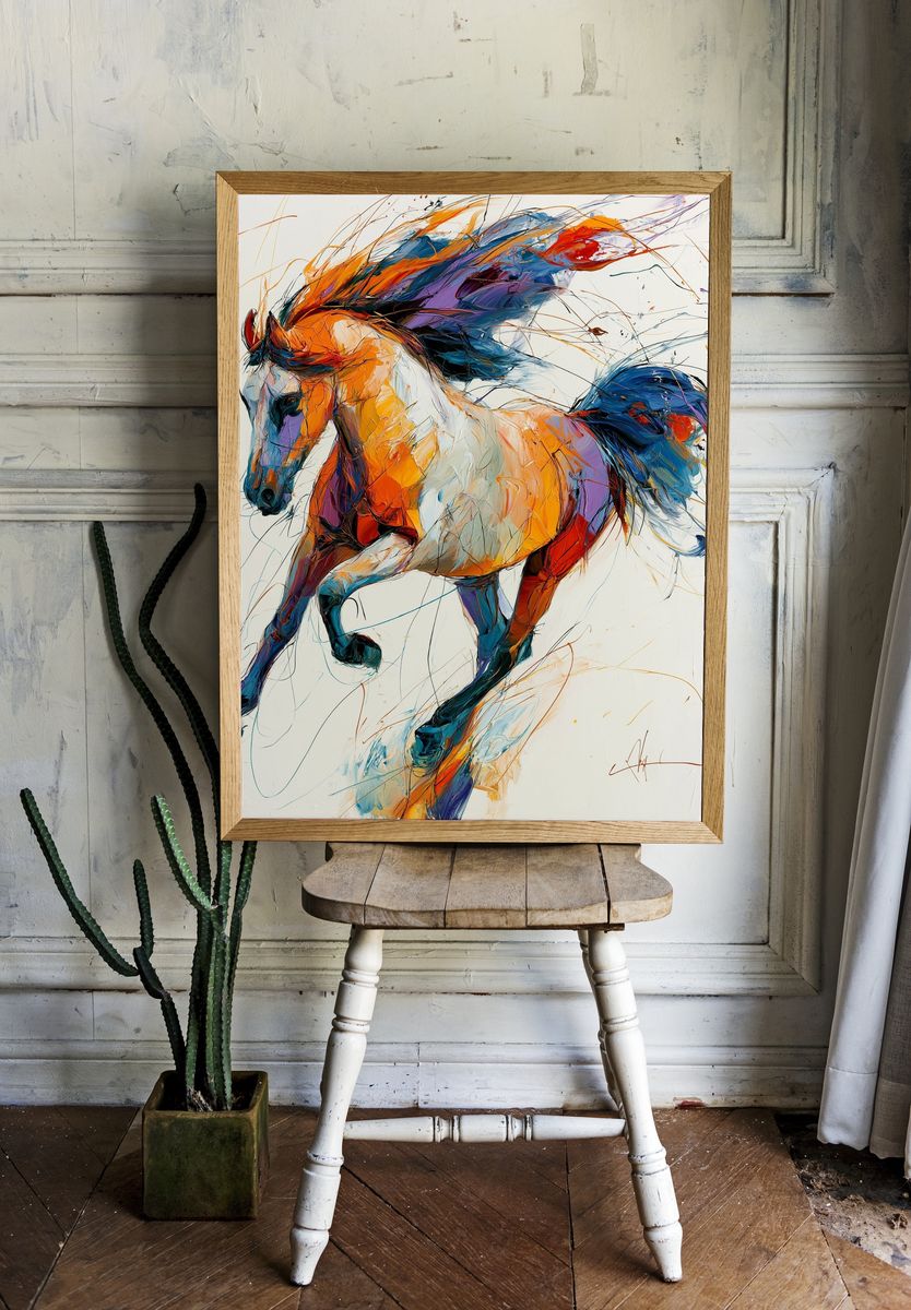 Galloping Horse Abstract Poster. room preview