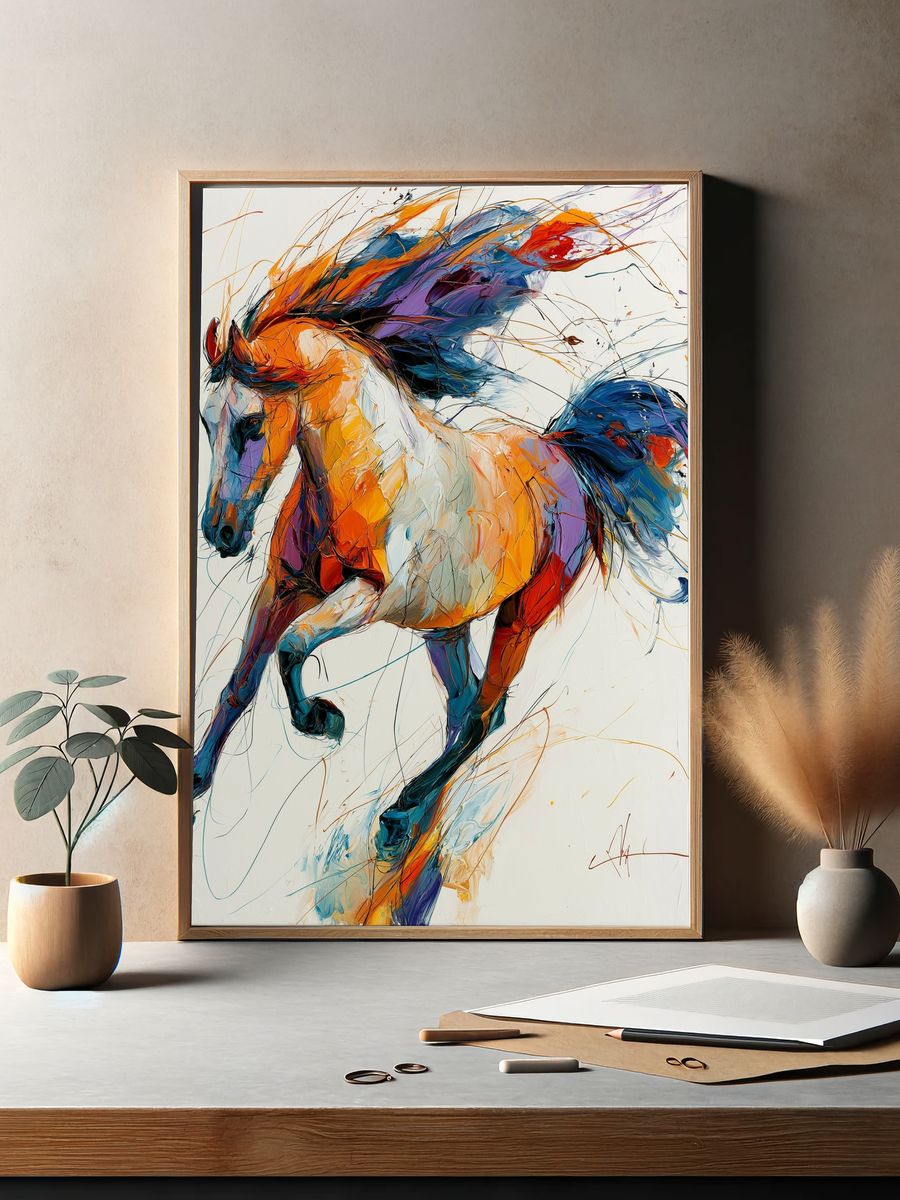 Galloping Horse Abstract Poster. — room view 2