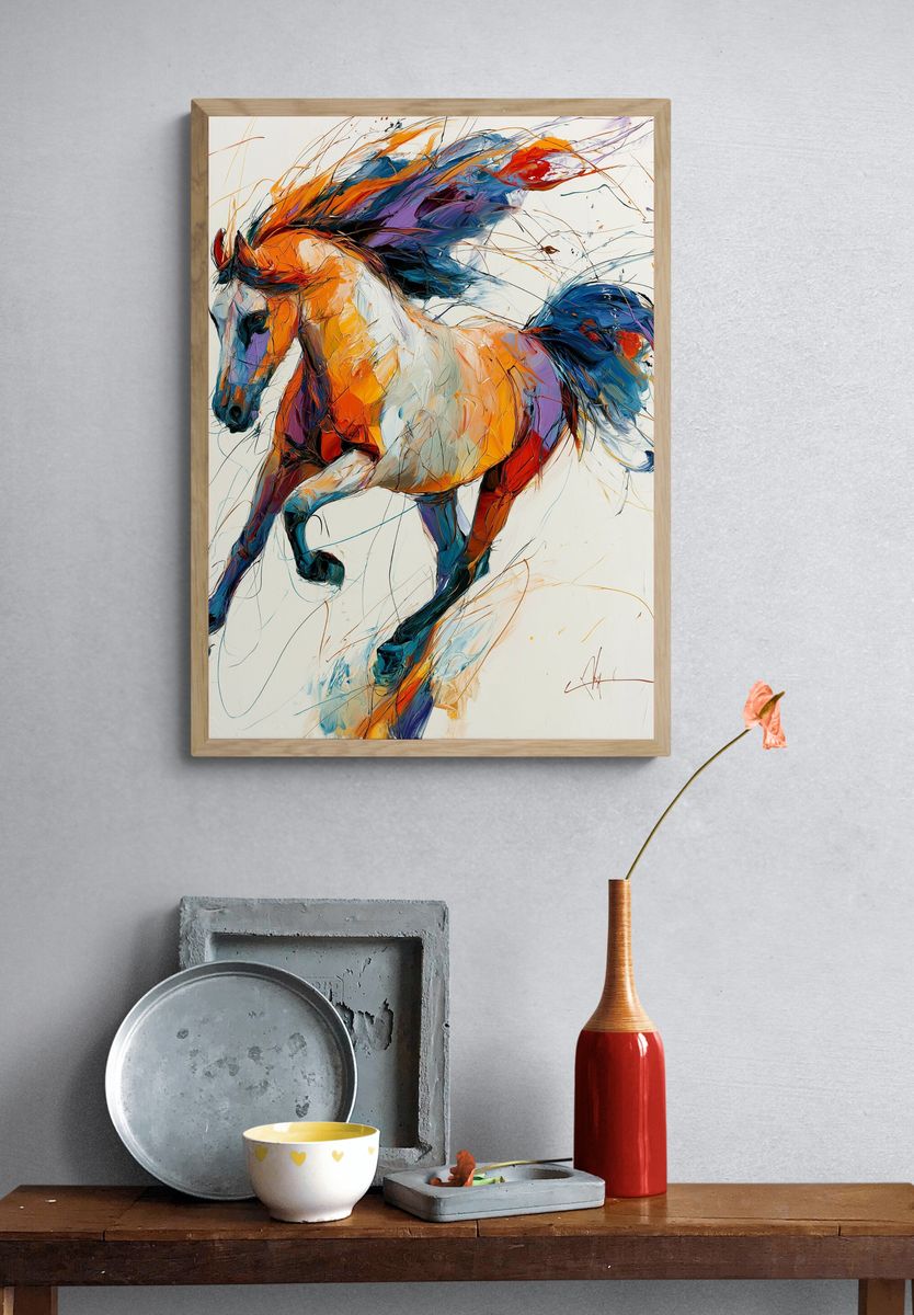 Galloping Horse Abstract Poster. — room view 3