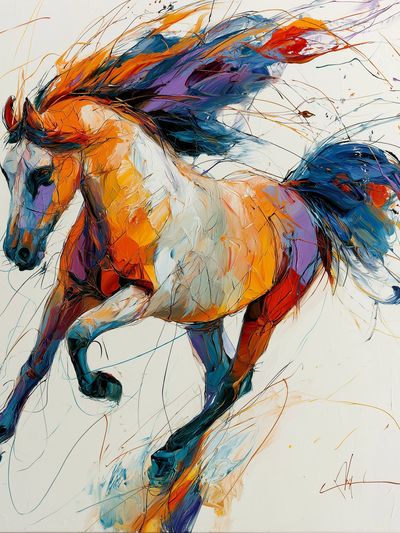 Galloping Horse Abstract Poster.