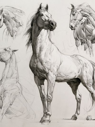 Horse Sketch Illustration Print.
