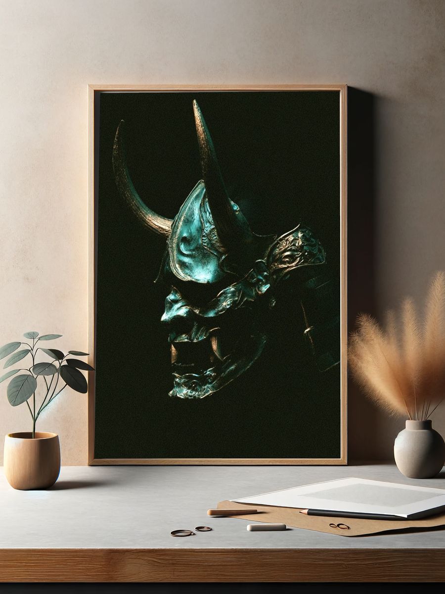 Horned Skull Dark Fantasy Print. — room view 2