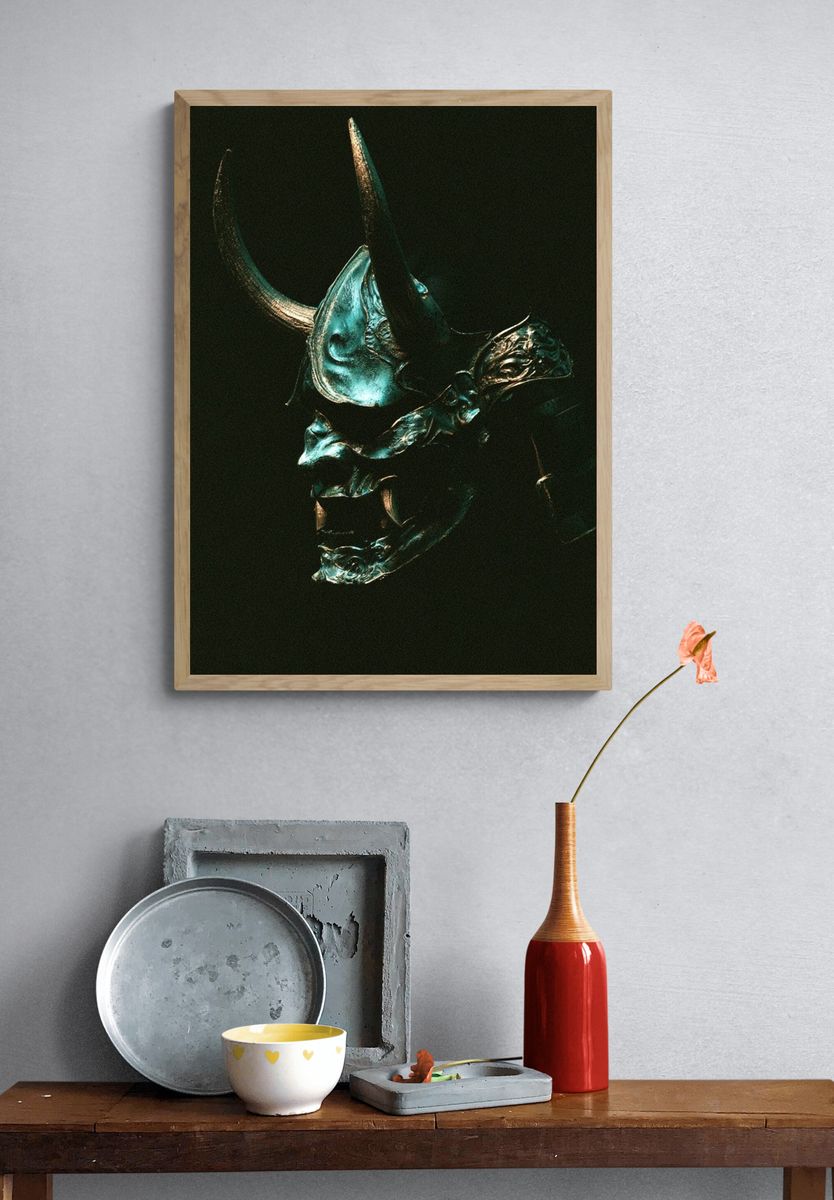 Horned Skull Dark Fantasy Print. — room view 3
