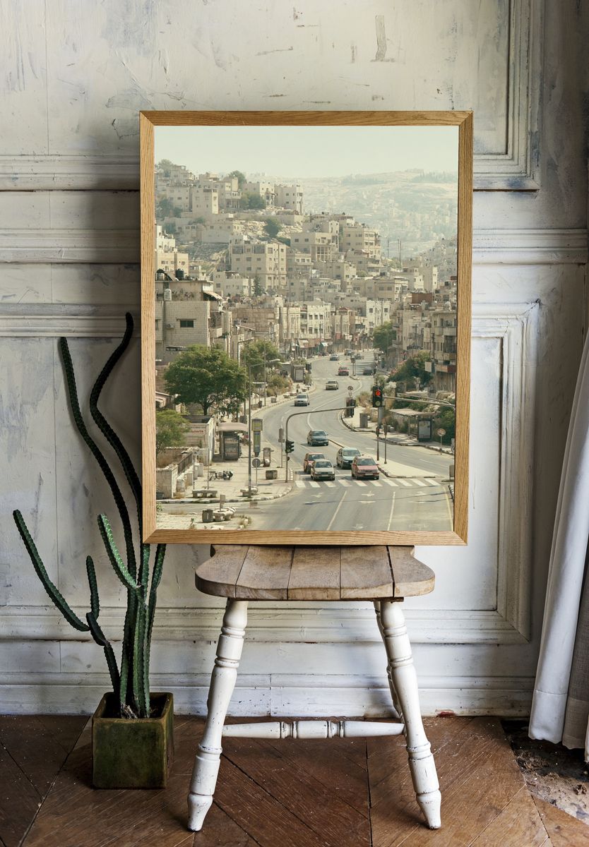 Hillside City Street Photography Poster. — room view 1