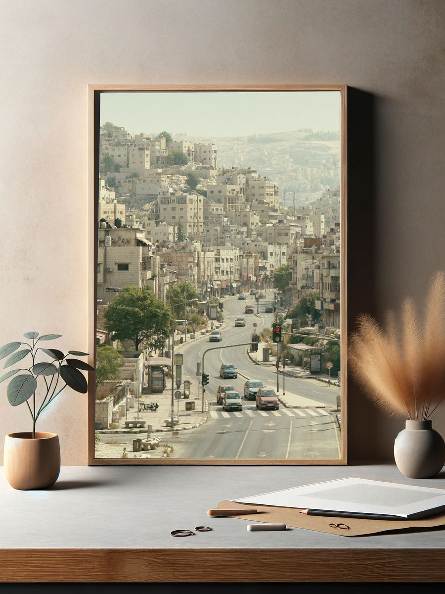 Hillside City Street Photography Poster. — room view 2