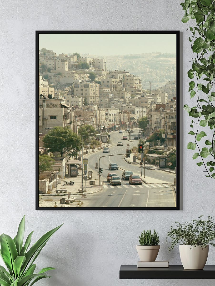 Hillside City Street Photography Poster. — room view 4