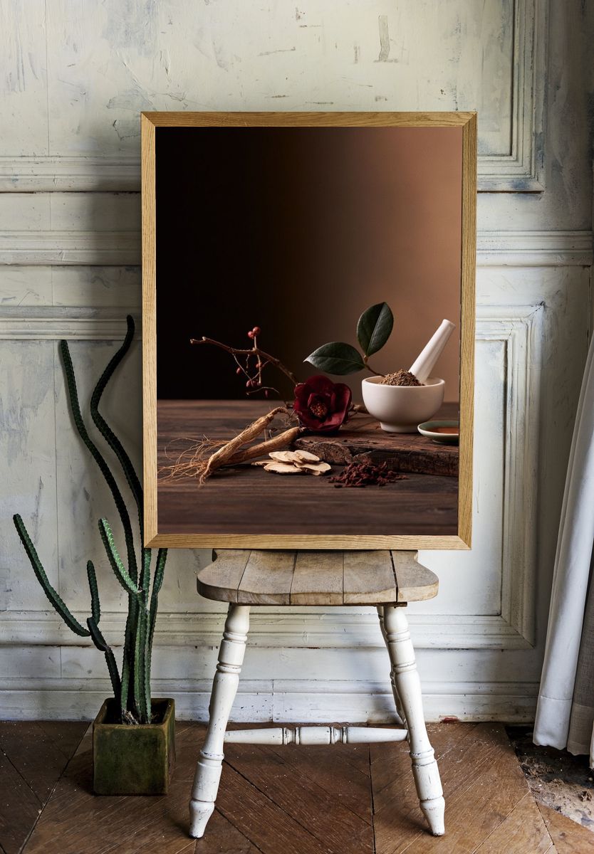 Herbal Still Life Photography Poster. — room view 1