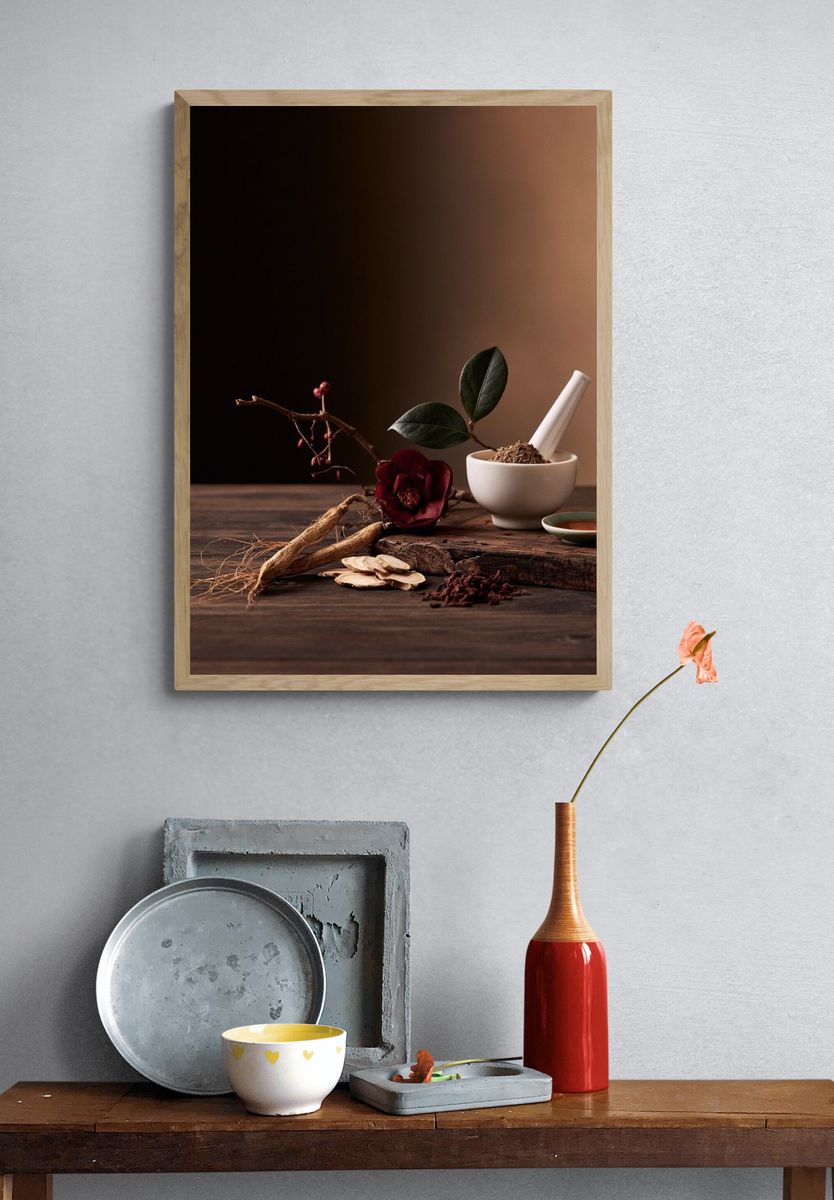 Herbal Still Life Photography Poster. — room view 3