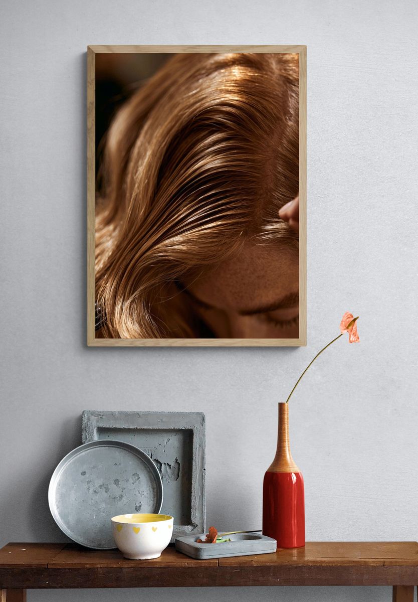 Hair Styling Close-Up Photography Poster. — room view 3