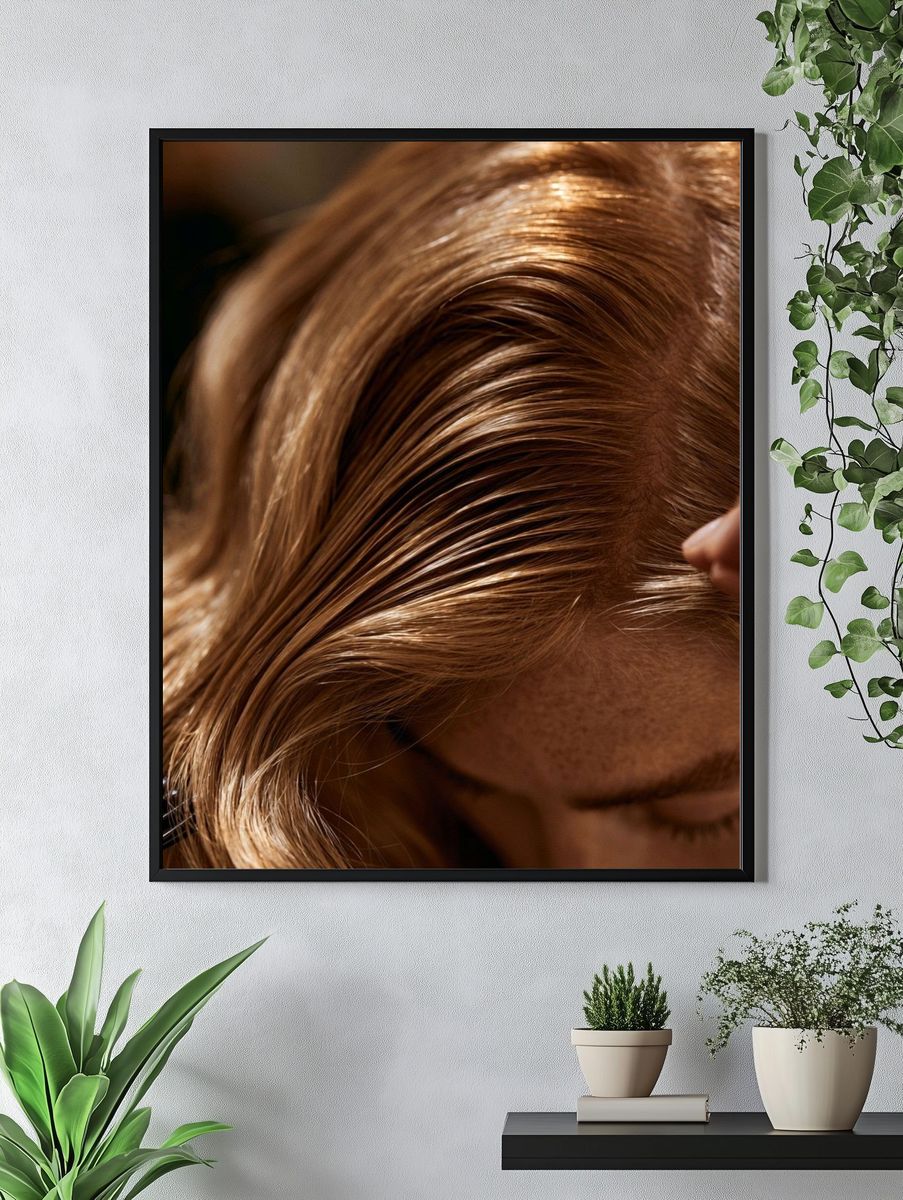 Hair Styling Close-Up Photography Poster. — room view 4
