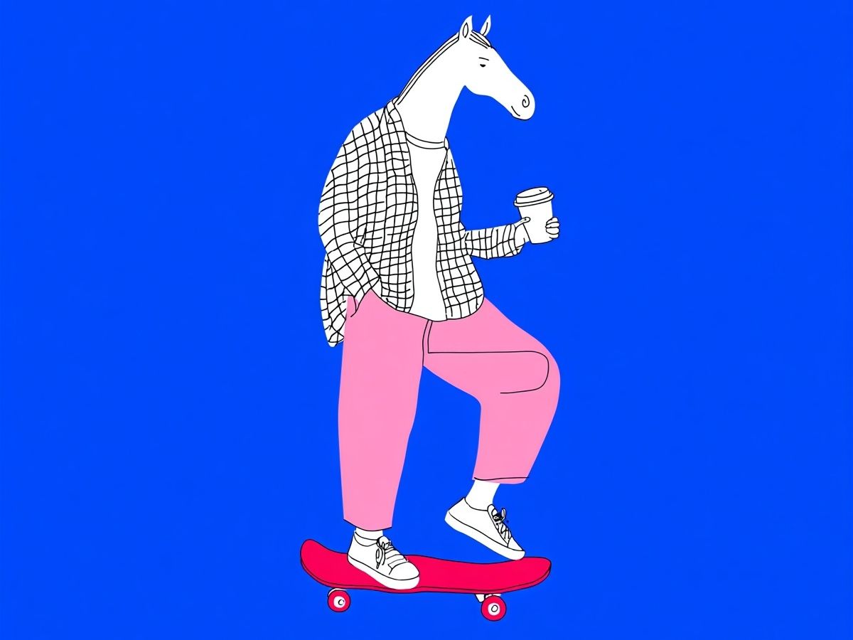 Horse Skateboard Illustration Poster. poster detail