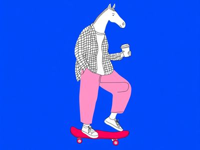 Horse Skateboard Illustration Poster. poster