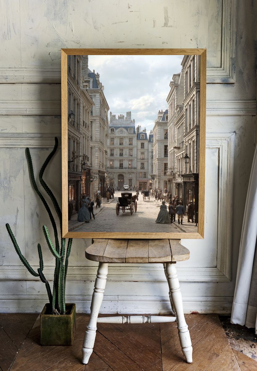 Historic Street Scene — Vintage Print. — room view 1