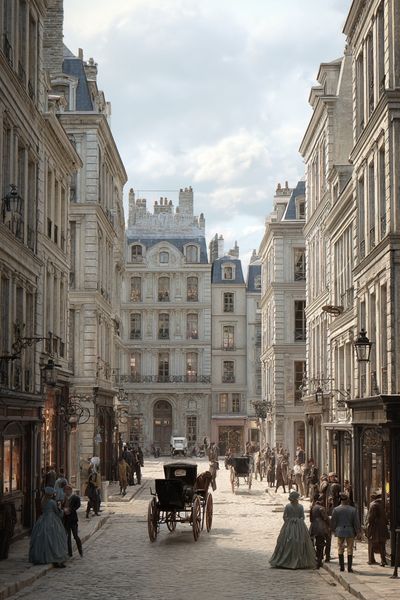 Historic Street Scene — Vintage Print