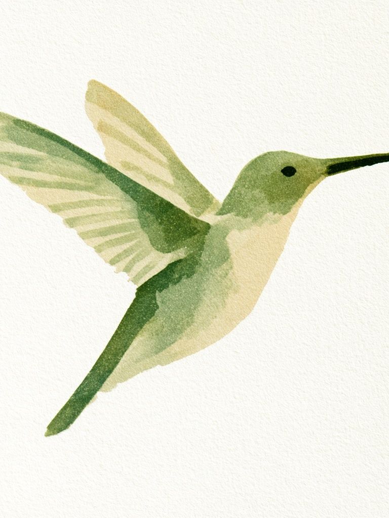 Hummingbird Watercolor Print. poster — illustration art