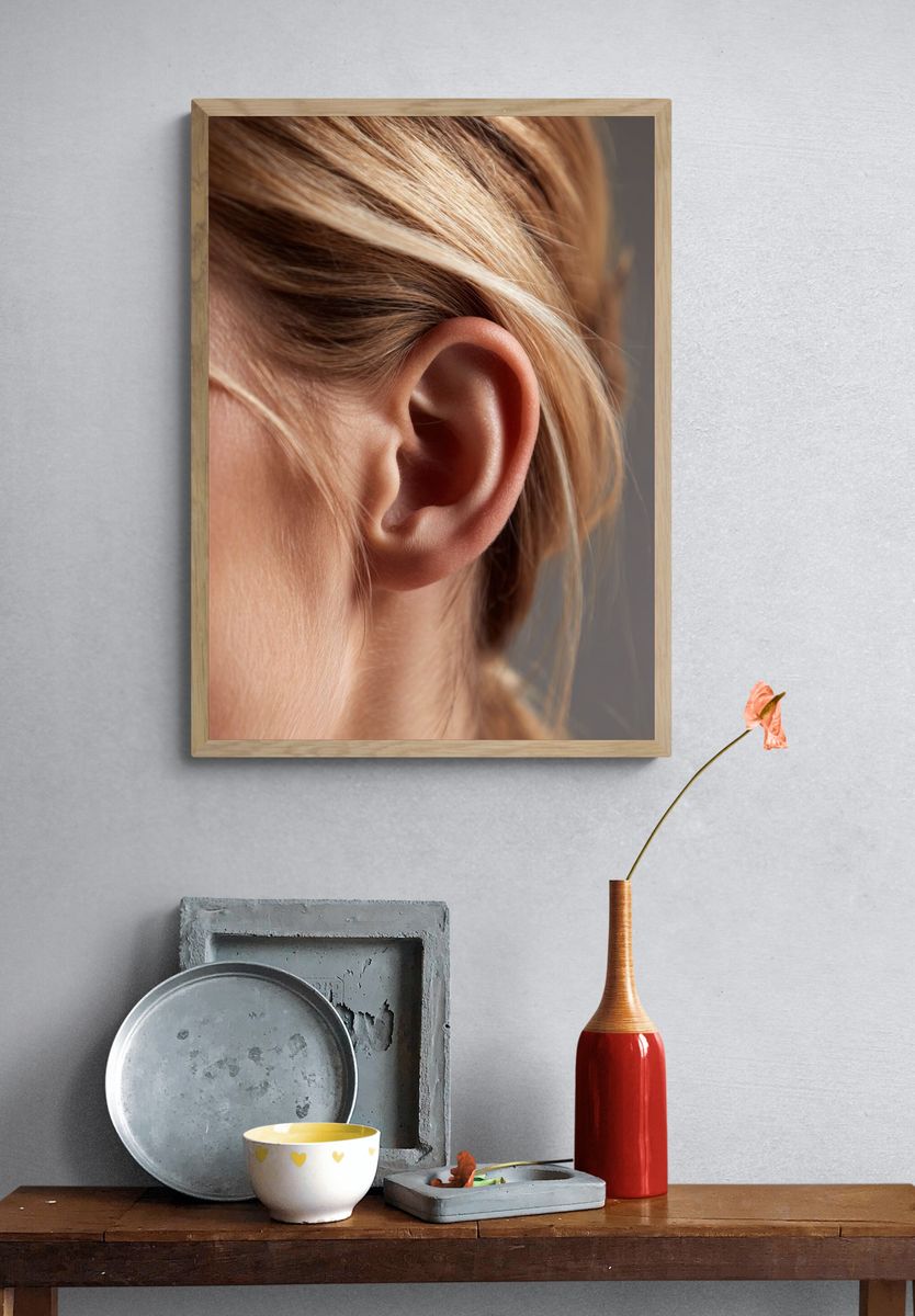 Human Ear Portrait Photography Poster. — room view 3