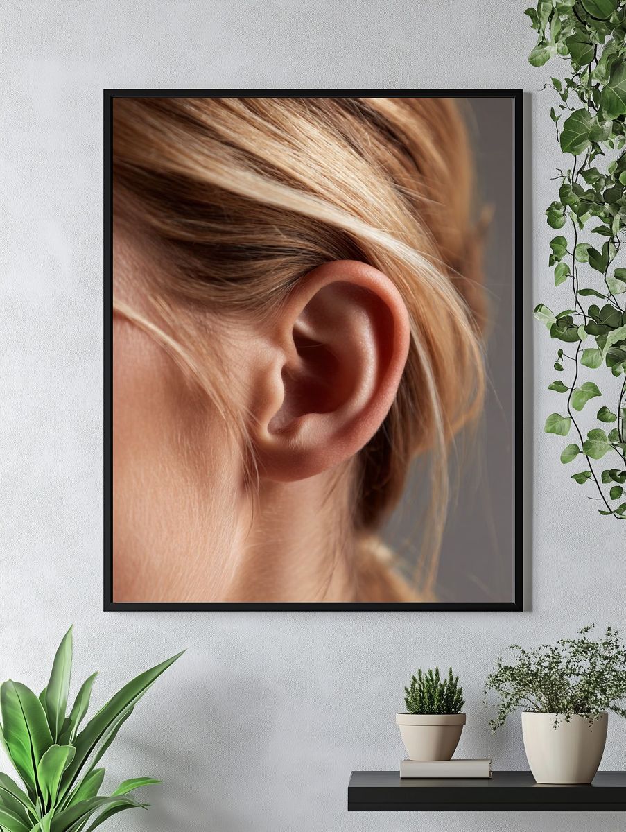 Human Ear Portrait Photography Poster. — room view 4